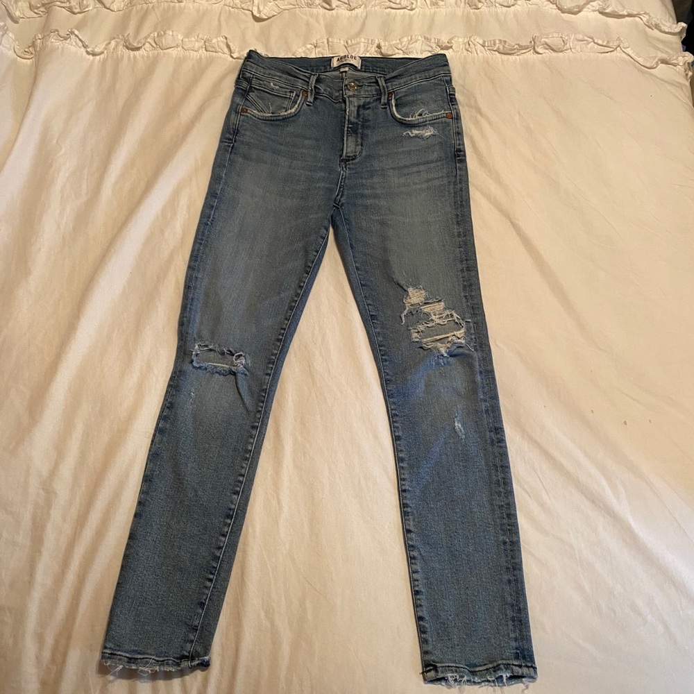 AGOLDE women’s distressed skinny jeans size 25